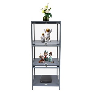 YIYIBYUS Gray Acrylic Display Case Retail Display Counter Cases 3 Tier Display Shelf - 1 of 4