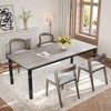 78'' Large Industrial Dining Table for 6 with Heavy Duty Metal Legs & Chamfer Corner for Dining Room, Kitchen and Living Room - 4 of 4