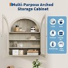 Arched Cabinet, Kitchen Wooden Organizer，Wall Mounted Bathroom Cabinet,  With Acrylic Doors & Adjustable Shelf - 3 of 4