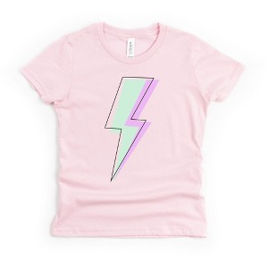 The Juniper Shop Layered Lightning Bolt Girls Short Sleeve Tee - 1 of 2