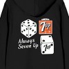 7UP Always Seven Up Dice Art Long Sleeve Adult Black Zip-Up Hoodie-Large - 4 of 4