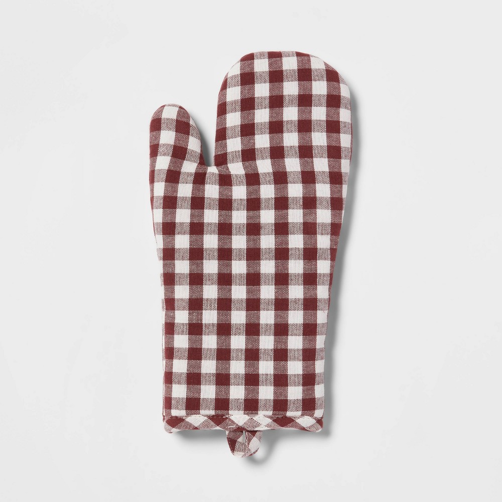 Cotton Check Oven Mitt Red - Room Essentials