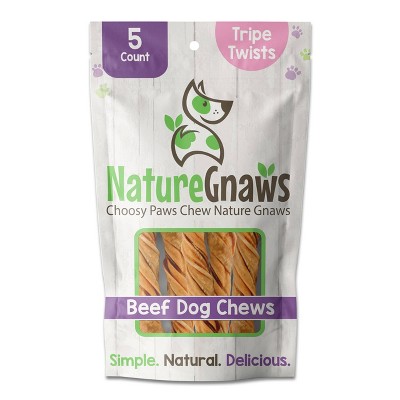 Nature Gnaws Beef Tripe Twists 4-5" Jerky Dog Treats - 5ct