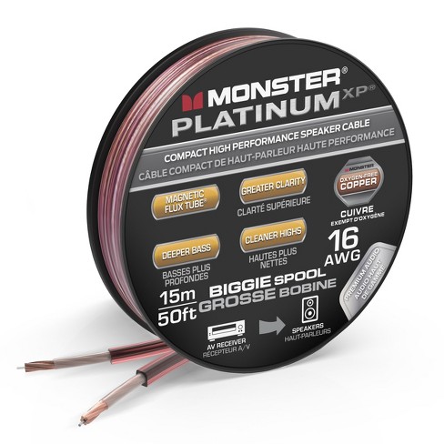 Monster Essentials High Performance Speaker Wire 12 Gauge Copper Clad  Aluminum (CCA) Speaker Cable 50 FT Spool – Ideal Home Cinema Speaker Wire  Cable and Car Audio Speaker Cables/Speaker Wires 