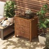 JIONJOY Natural Farmhouse Wood Nightstand - Rustic 3-Drawer Dresser with Burl Finish - 2 of 4