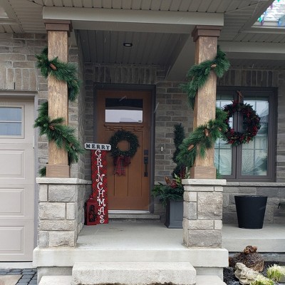 9' White Valley Pine Artificial Christmas Garland with Pine Cones