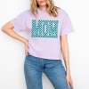 Simply Sage Market Women's Mom Checkered Box Puff Print Short Sleeve Relaxed Fit Cropped Tee - 2 of 4