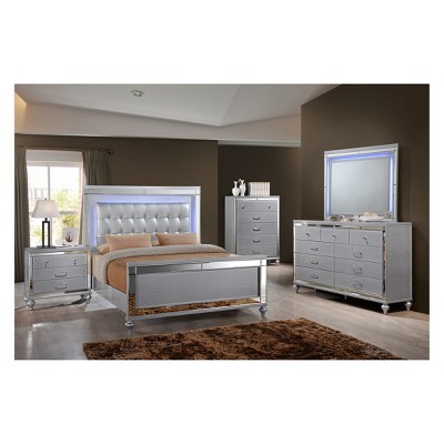 Kelly Bedroom Set White Silver Home Source Industries Target