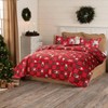 Christmas Plaid Snowman Quilt Set, King Size 96x108 Inches, Red Green Grid Reversible Bedding with Pillowcases - 2 of 4