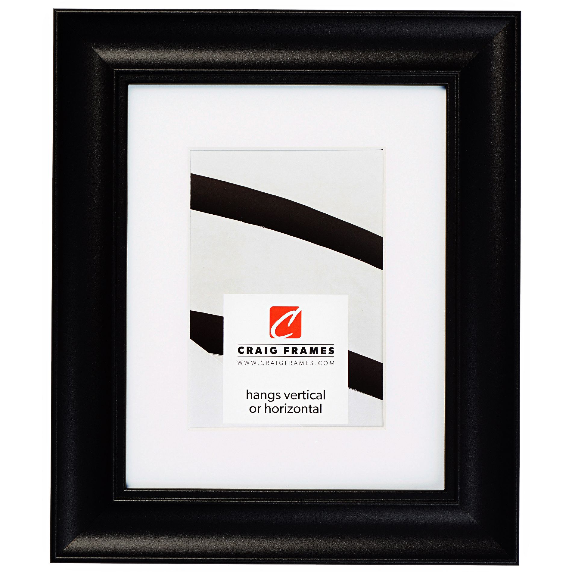 Vintage Revival Satin Black 16x20 inch Picture Frame matted to 11x14