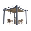 Aluminum Pergola, Outdoor Metal Pergola with Adjustable Canopy, Reinforced Frame Outdoor Shelter for Backyard, Garden and Deck - 2 of 4