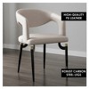 LeisureMod Entice Modern Dining Chair – Upholstered Leather Seat with Curved Open Back and Metal Legs, Modern Kitchen, Dining Room, Home, Cafe Seating - 4 of 4