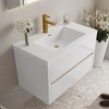 FAMYYT 36 in. Single Sink Floating White Bath Vanity with White Resin Top (Assembled), Stone Resin Countertop, Water-Resistant - 2 of 4