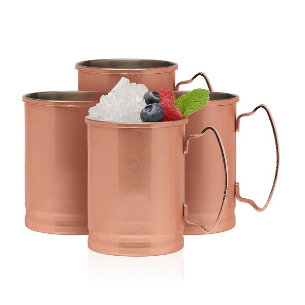 Libbey Moscow Mule Copper Mugs, 14 ounce, Set of 4