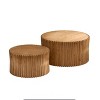 Vynxaria Vintage Cylindrical Nesting Coffee Table Set ¨C 2-Piece Vertical Textured Design for Living Room, Office & Dining Room - 2 of 4