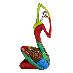 Itopfox Abstract Art Woman Sculpture Resin Figurine Colorful Modern Decor 2.76x3.15x9.06in 1 Piece for Living Room Shelf Table - 1 of 4