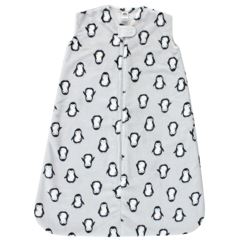 Hudson Baby Plush Sleeveless Sleeping Bag, Sack, Blanket, Gray Penguin, 1 of 3