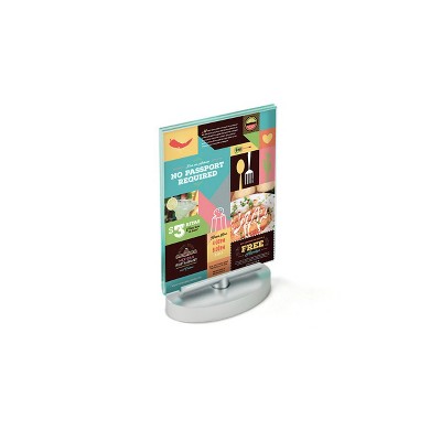 Silver Acrylic Desktop Revolving Sign Holder Frame 4" x 6"