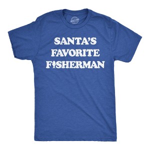 Mens Funny T Shirts Santas Favorite Fisherman Sarcastic Fishing Graphic Novelty Christmas Tee For Men - Crazy Dog Men's T Shirt - 1 of 4