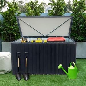 NicBex Metal Storage Box Store Outdoor Waterproof for Backyard Garden,Patio,Black - 1 of 4