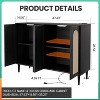 Jojoka Rattan Buffet Cabinet w/ 4 Doors, Adjustable Shelves & Built-in Charging Station-Boho Sideboard for Kitchen, Living Room, Dining Room, Entryway - 4 of 4