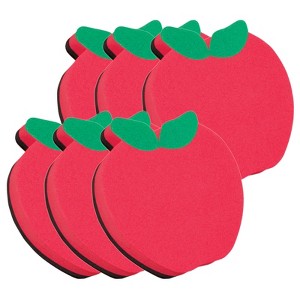 Ashley Productions® Magnetic Whiteboard Eraser, Apple, Pack of 6 - 1 of 3