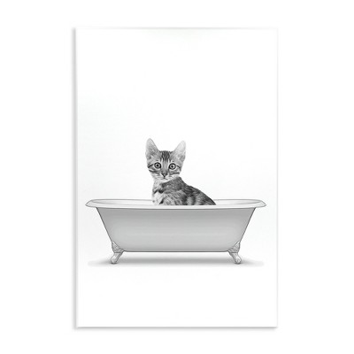 Stupell Industries Kitten In Bathroom Tub Animal Wall Plaque Art