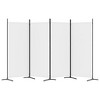 vidaXL 4-Panel Room Divider - Fabric Screen with Foldable Design - White Room Partition for Privacy Enhancement - Modern, Space Saving Home Furniture - 4 of 4