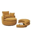 NicBex Modern Accent Chair with Moon Storage Ottoman Loveseat Circle Swivel Barrel Chairs Comfy Reclining Chair Sofa with 4 Pillows - 3 of 4