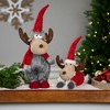 Northlight Laying Plush Moose Christmas Figure - 12" - Red and White - 3 of 4