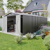 Campcraft 10x14 FT Dark Gray Outdoor Metal Storage Shed with 3 Lockable Doors,4 Vents, Utility Tool Shed for Backyard, Patio, Lawn-Cuddlewood - 2 of 4