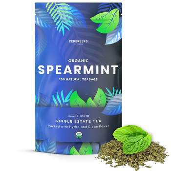 Cederberg Tea Company Spearmint Herbal Tea, USDA Organic, Non-GMO, Eco-Friendly and Caffeine Free - 100 Compostable Tea Bags