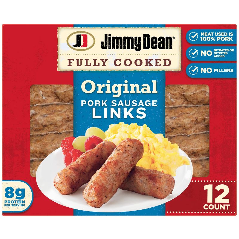 Jimmy Dean Original Fully Cooked Pork Sausage Links - 9.6oz/12ct, 1 of 11