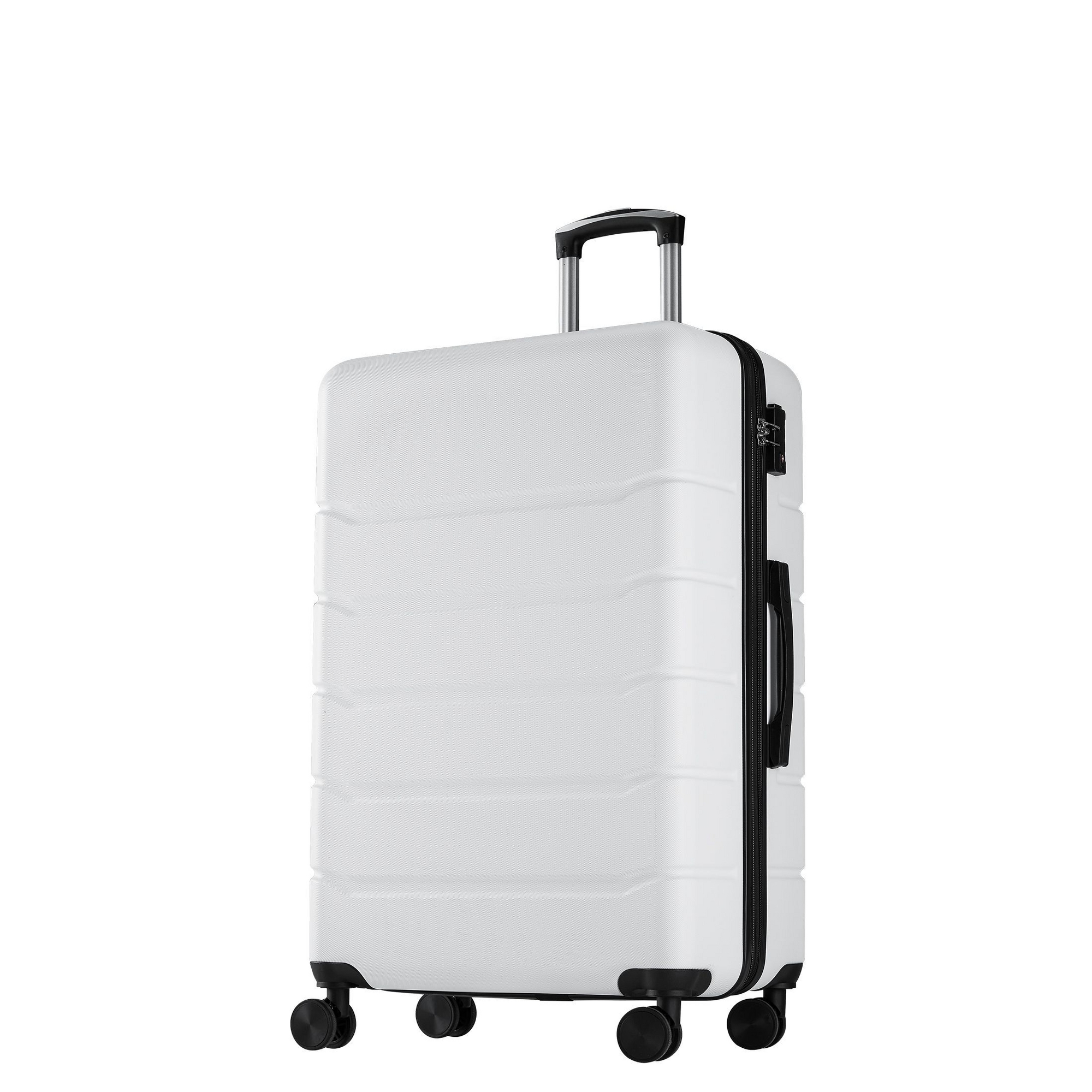 JIONJOY 20-Inch ABS Hardshell Carry On Luggage, White Suitcase with TSA Lock Spinner Wheels for Travel