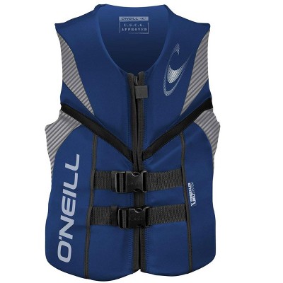 O'Neill Adult Mesh Polyester USCG Reactor Water Sports Life Jacket Vest with Safety Tab Zipper, Small, Blue/Black