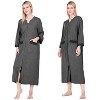 PAVILIA Women Zipper Robe, Loungewear Dress Lightweight Sleepwear Housecoat Nightgown Long Bathrobe, Jersey Robe with Pocket - 2 of 4
