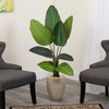 Nearly Natural 50-in Travelers Palm Artificial Tree in Sand Colored Planter - 3 of 3