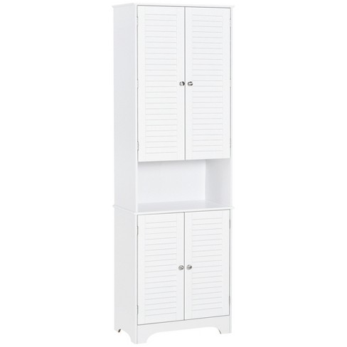 Tall Bathroom Storage Cabinet Home 64” Height Freestanding Linen Tower  Cabinet