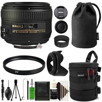 Nikon AF-S NIKKOR 50mm f/1.4G Full-Frame Lens with Cleaning Accessory Kit