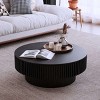 31'' Round Solid Wood Coffee Table,Coffee Table With Storage And Solid Wood Veneered,Accent Tea Table For Living Room,Bedroom-Coolbibila - 3 of 4