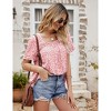 Women's Summer Tops Casual Short Sleeve Tunic Tops Square Neck Smock Tops Cute Blouse for Women - 4 of 4
