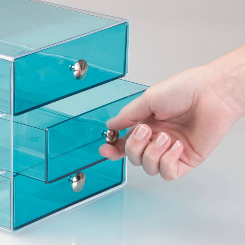 iDESIGN Plastic Original 3-Drawer Desk Organization Set Teal Blue, 3 of 5