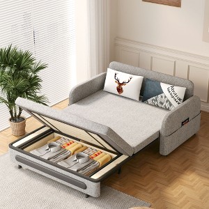 Gaoyangjiaju 37 inch to 88.58 inch Convertible Sofa Bed  with Hidden Storage & Lockable Wheels - 1 of 4