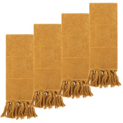 REGALWOVEN Cotton Bathroom Hand Towel with Tassel 14" x 30" 2 Pcs