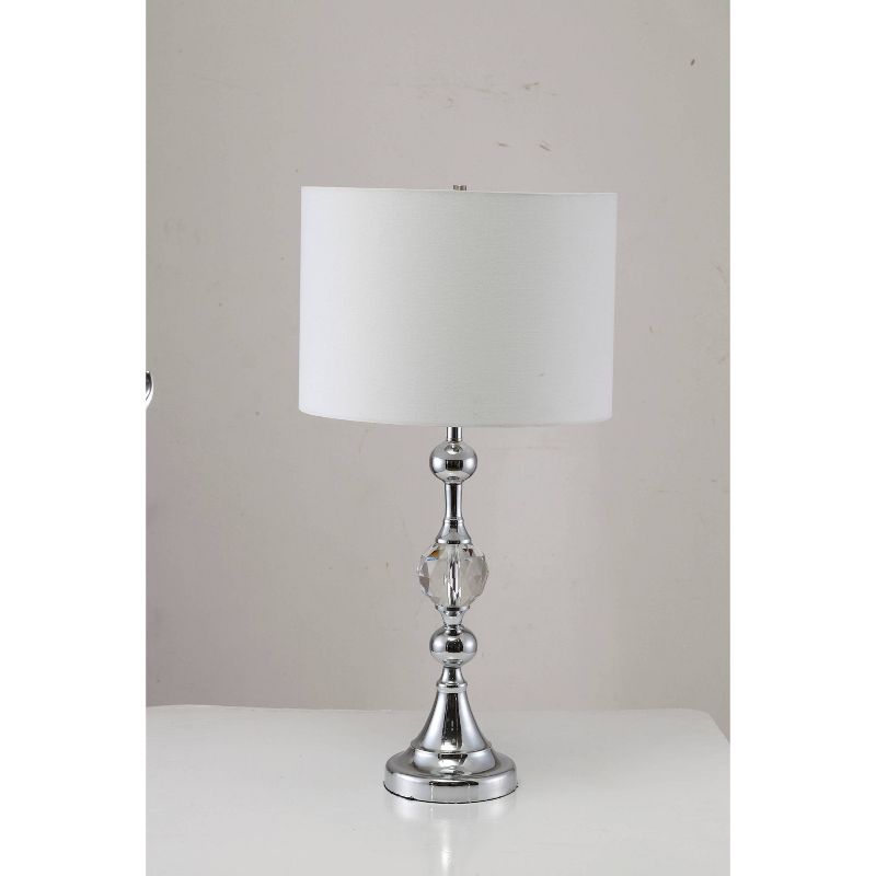 29.5&#34; Traditional Metal Table Lamp with Crystal Accent (Includes CFL Light Bulb) Silver - Ore International, 4 of 6