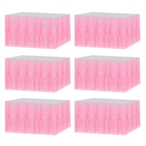 Unique Bargains Wedding Birthday Metallic Foil Fringe Table Skirts for Rectangle Tables - 1 of 4