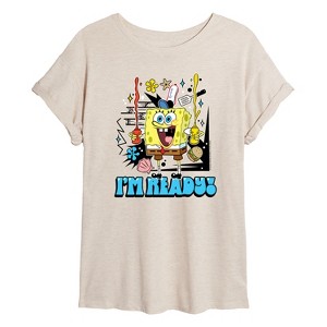 Women's - SpongeBob SquarePants - I'm Ready Oversized Graphic T-Shirt - 1 of 4
