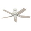 Hunter Fan 44" Donegan Ceiling Fan White (Includes Light Bulb): 5-Blade, 3-Speed, Reversible Motor, ETL Listed - 2 of 4