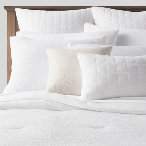 12pc Full Micro Texture Comforter & Sheet Bedding Set White