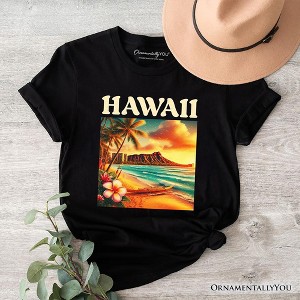 Tropical Hawaii Island State T-Shirt, Vibrant Diamond Head Seaside Tee and Honolulu Souvenir | OrnamentallyYou - 1 of 4